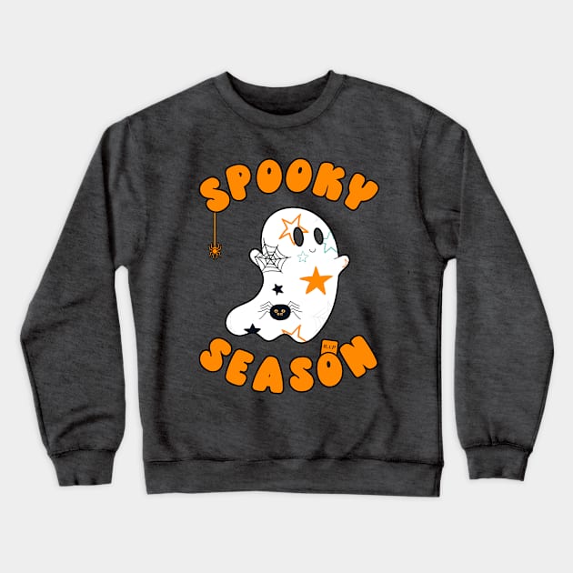 Spooky Season Cute Ghost Crewneck Sweatshirt by ObscureDesigns